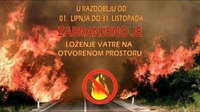 Od 1. lipnja zabranjeno je loženje vatre na otvorenom prostoru otoka Krka. Kazne su do 150 tisuća kuna
