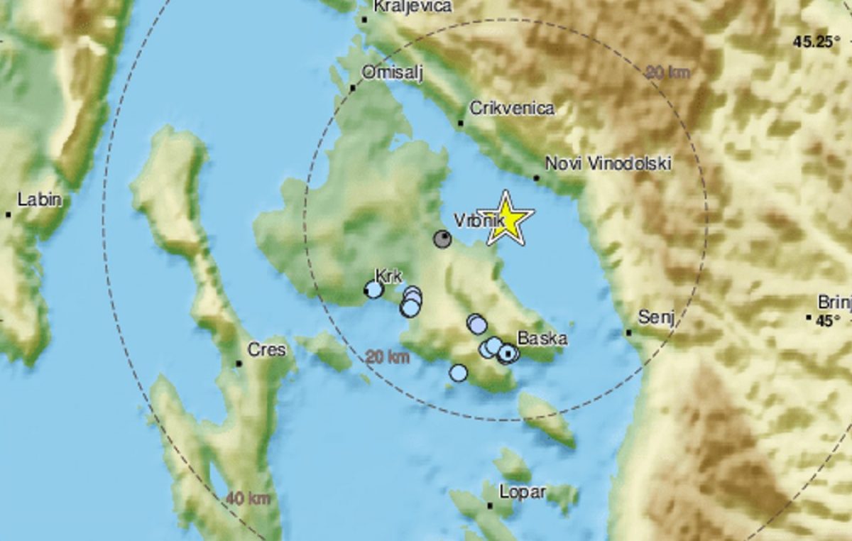 Krk je jutros pogodio potres, epicentar je blizu Vrbnika