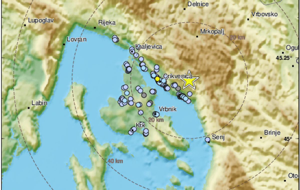 Slabiji potres nedaleko Crikvenice, osjetio se na gotovo cijelom Krku