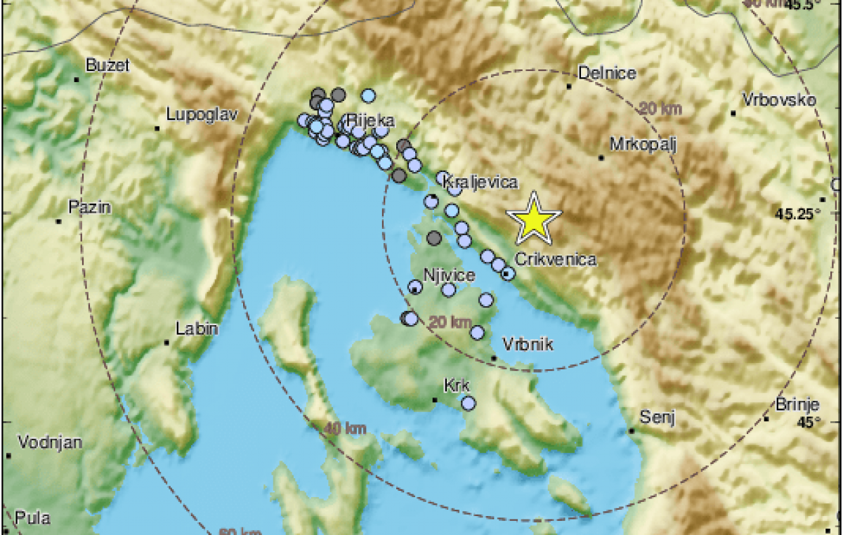 Potres kod Crikvenice, osjetio se na gotovo cijelom Krku