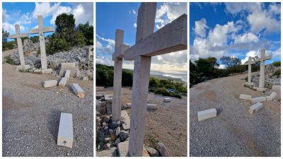 FOTO/VIDEO Olujno jugo srušilo križ iznad Punta i oštetilo krčku luku
