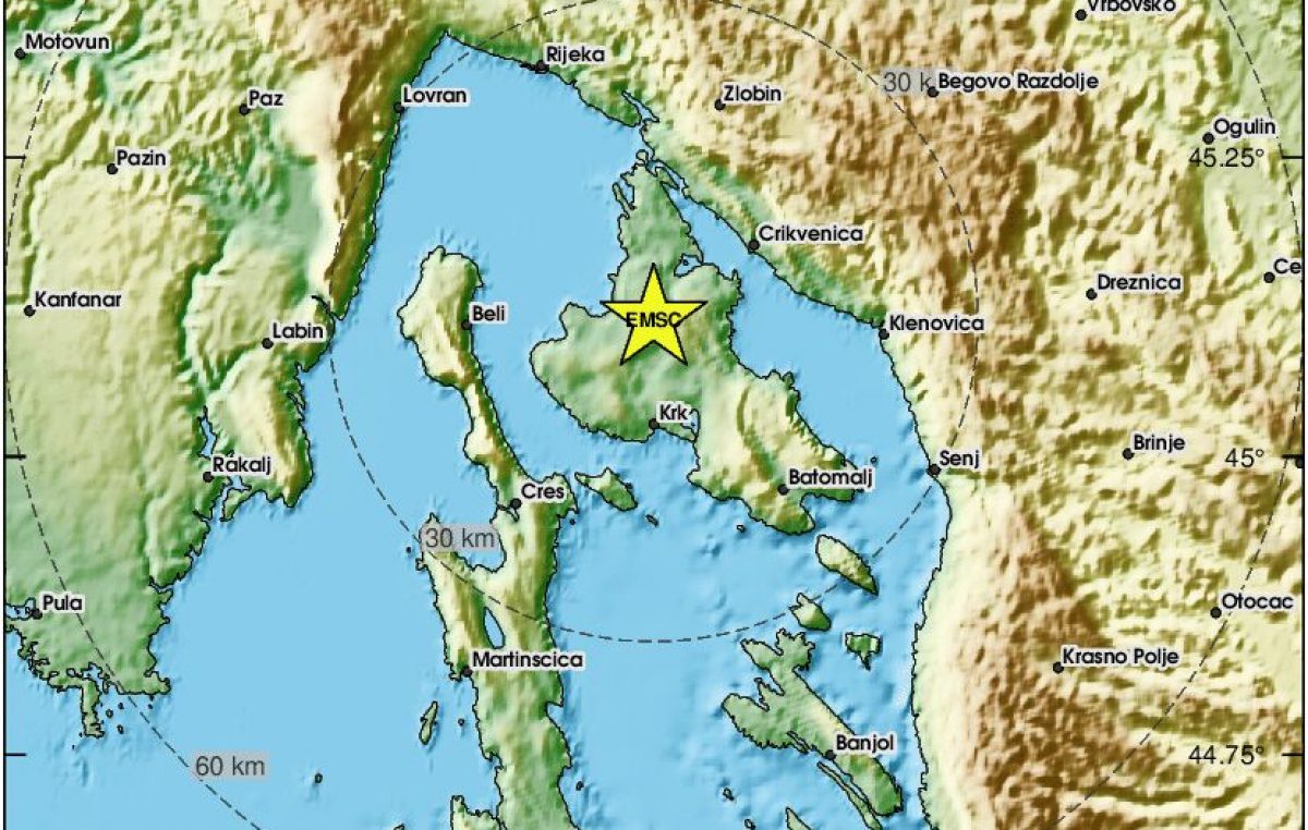 Potres s epicentrom na otoku Krku, mnoge je probudio