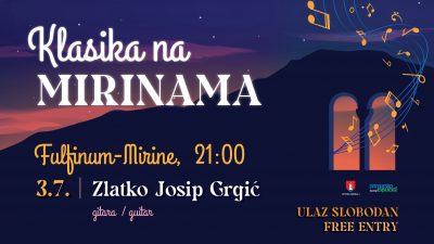 Klasika na Mirinama: Koncert mladog, izuzetno talentiranog gitariste Zlatka Josipa Grgića
