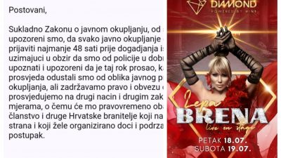 Branitelji otoka Krka: “Večeras ipak nećemo prosvjedovati protiv koncerta Lepe Brene, ali…”