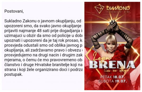 Branitelji otoka Krka: “Večeras ipak nećemo prosvjedovati protiv koncerta Lepe Brene, ali…”