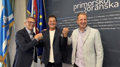 Župan Lukanović i predsjednik Skupštine Boras Mandić primili predsjednika HNK Rijeka Damira Miškovića
