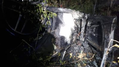 Prometna nesreća kod Njivica: Vozilo odletjelo duboko u šumu i zapalilo se