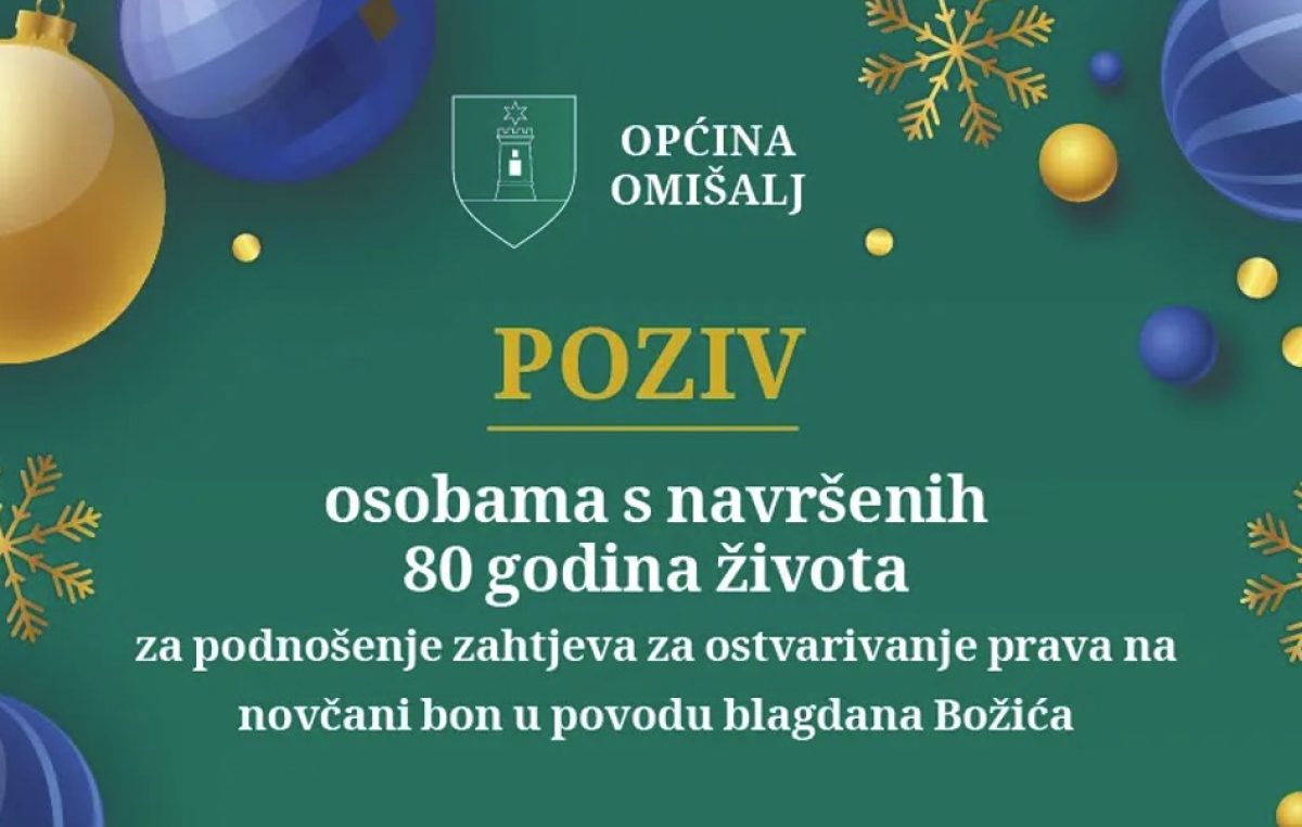 Omišalj: U tijeku su prijave za božićnicu za 80+ stanovinike