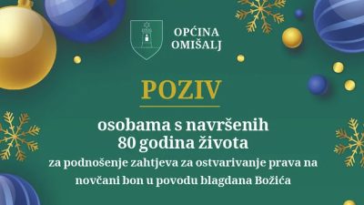 Omišalj: U tijeku su prijave za božićnicu za 80+ stanovinike