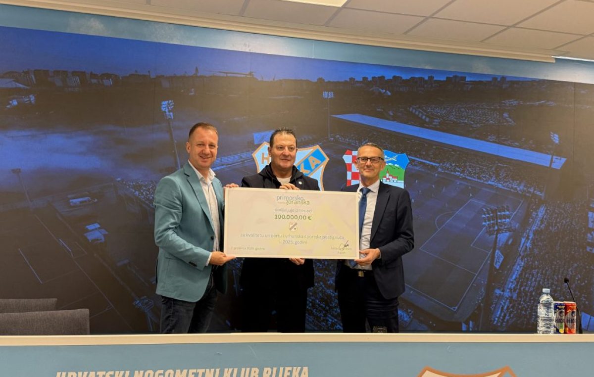 Donacija PGŽ od 100.000 eura za kvalitetu i vrhunska postignuća HNK Rijeke
