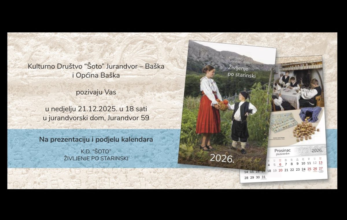 Prezentacija i podjela kalendara KD Šoto – “Življenje po starinski”