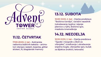 Nastavak Towerovog adventskog programa za najmlađe: Otkrijte što slijedi ovaj četvrtak, subotu i nedjelju