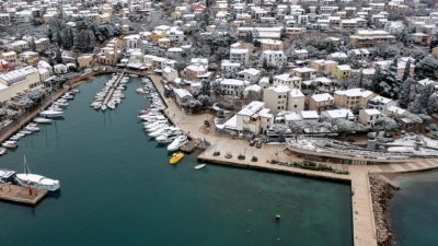 Čitav Krk je jutros bio “u minusu”, kod Ponikve izmjereno -7.4°C