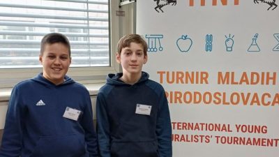 Uspješan nastup Marina Brauta i Bartola Srakočića na 12. hrvatskom državnom turniru mladih prirodoslovaca