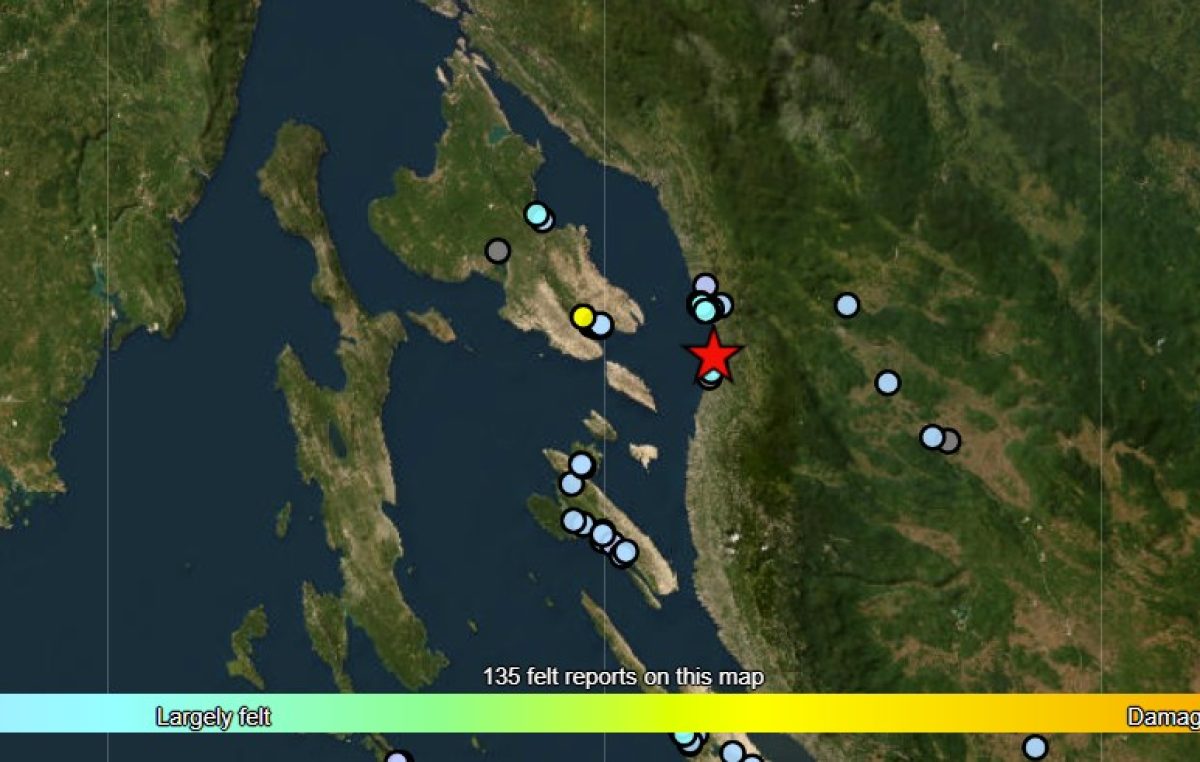 Potres od 2.9 prema Richteru zabilježen na kopnu, osjetio se i na otoku Krku