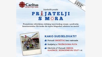 Otvorene prijave za Caritasov projekt “Prijatelji s mora”