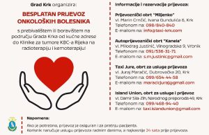 Besplatni prijevoz na terapije: Četiri autoprijevoznika na raspolaganju onkološkim pacijentima u Krku