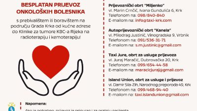 Besplatni prijevoz na terapije: Četiri autoprijevoznika na raspolaganju onkološkim pacijentima u Krku