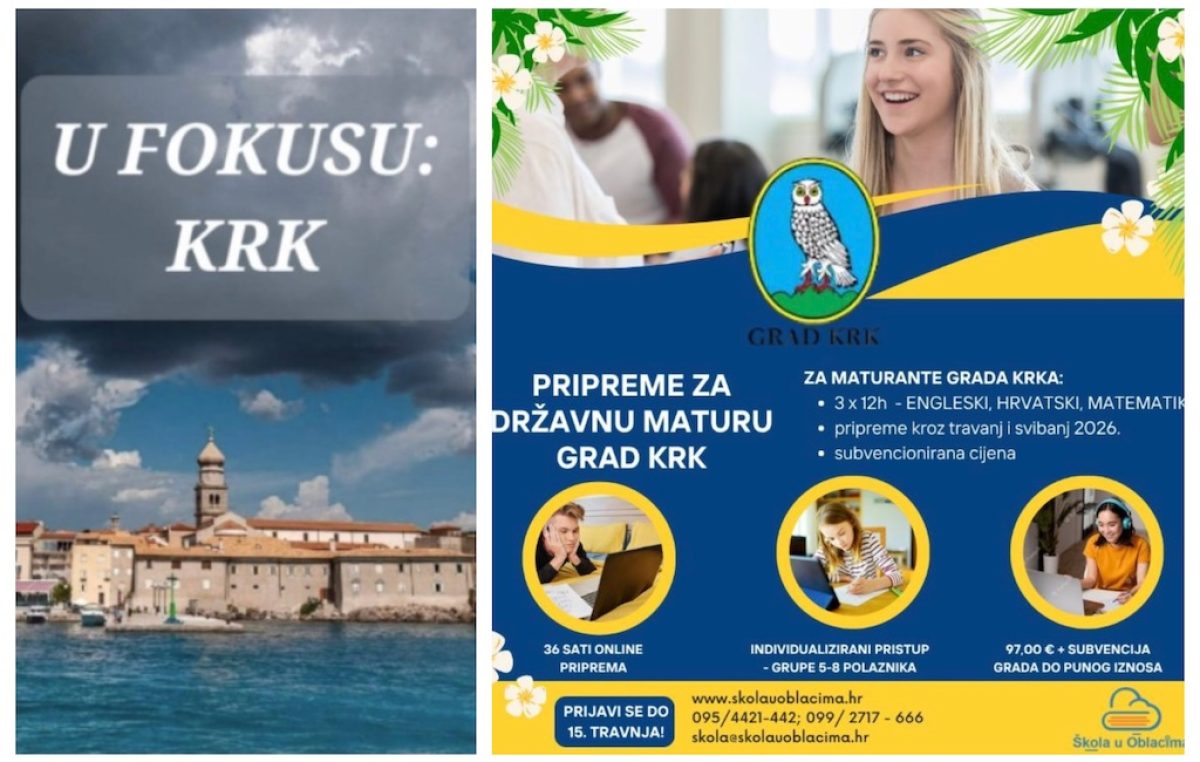 Grad Krk sufinancira pripreme za državnu maturu, prijave do 15. travnja