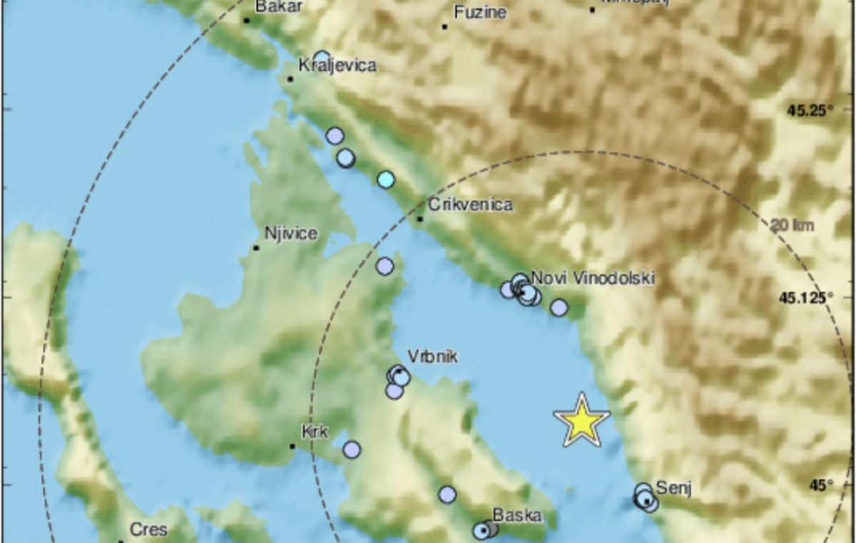 Krk pogodio blaži potres, osjetio se i na kopnu