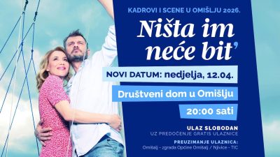 Predstava “Ništa im neće bit“ ove nedjelje u Omišlju