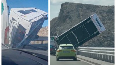 [VIDEO] Nevjerojatan prizor: Kamp kućica visi s ograde Krčkog mosta