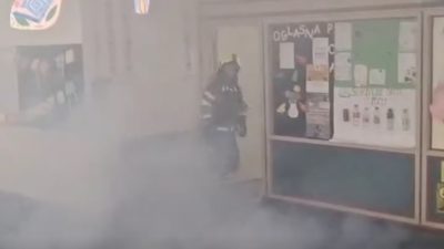 [VIDEO] U OŠ Omišalj održana vatrogasna vježba – požar, evakuacija i spašavanje