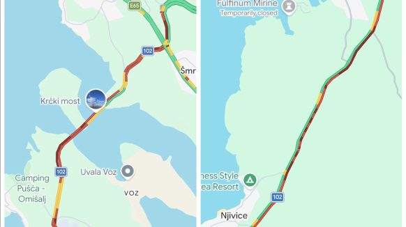 Kolone i zastoji kod Krčkog mosta formiraju se od Šmrike i Njivica