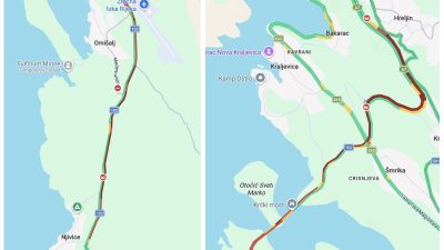 Kilometarske kolone na prilazu Krčkom mostu