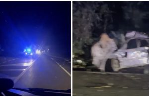 [VIDEO] Teška prometna nesreća kod Malinske, automobil je neprepoznatljiv