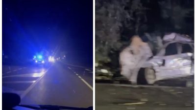 [VIDEO] Teška prometna nesreća kod Malinske, automobil je neprepoznatljiv