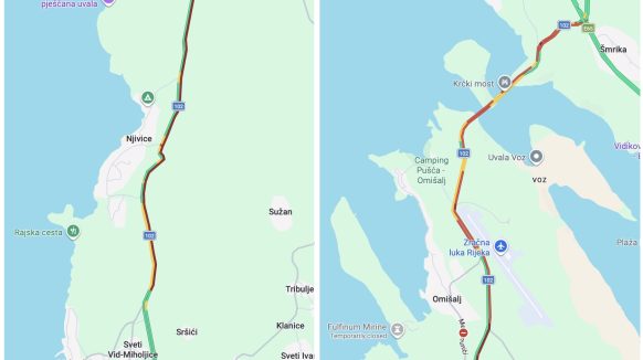 Ponedjeljak u znaku novih prometnih problema – kolona od Malinske do Krčkog mosta