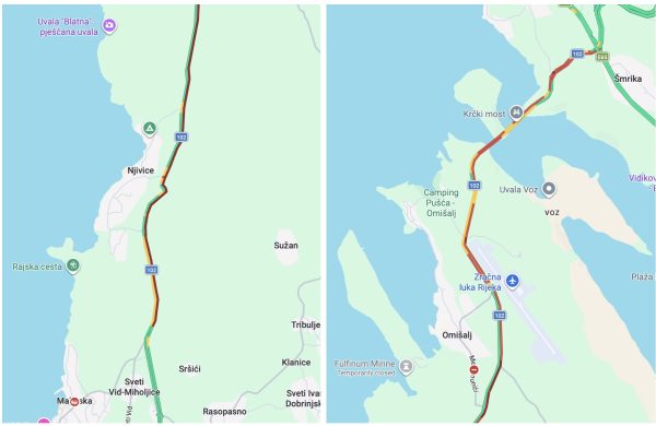 Ponedjeljak u znaku novih prometnih problema – kolona od Malinske do Krčkog mosta