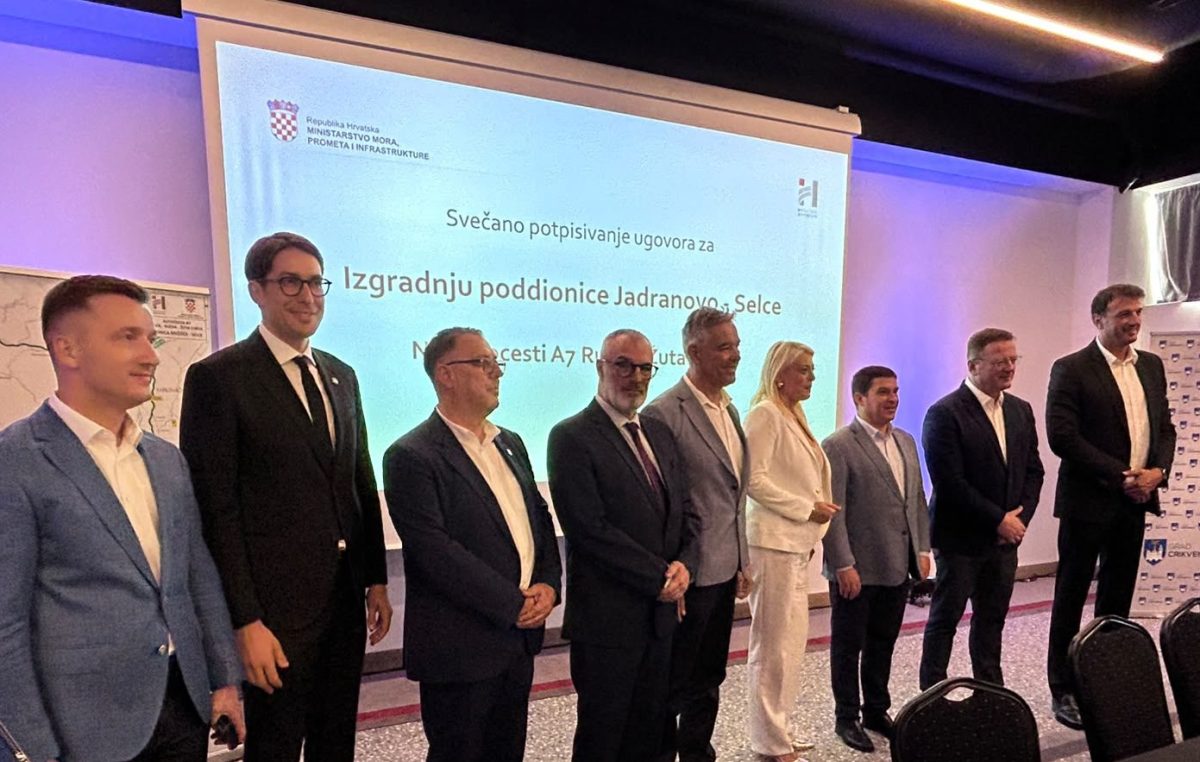 Potpisan ugovor za izgradnju poddionice Jadranovo – Selce na budućoj autocesti A7
