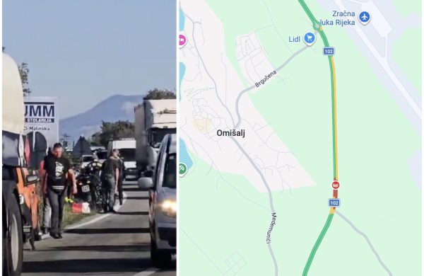 [VIDEO] Prometna nesreća kod Omišlja, vozi se jednim trakom naizmjenično